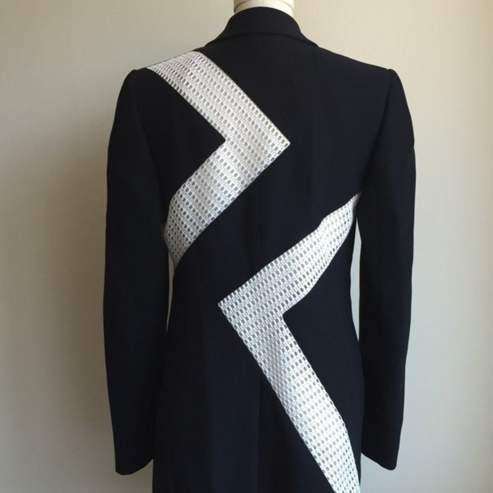 NWT! Versace Black & White Silk Crepe Jacket - Picture 3 of 5